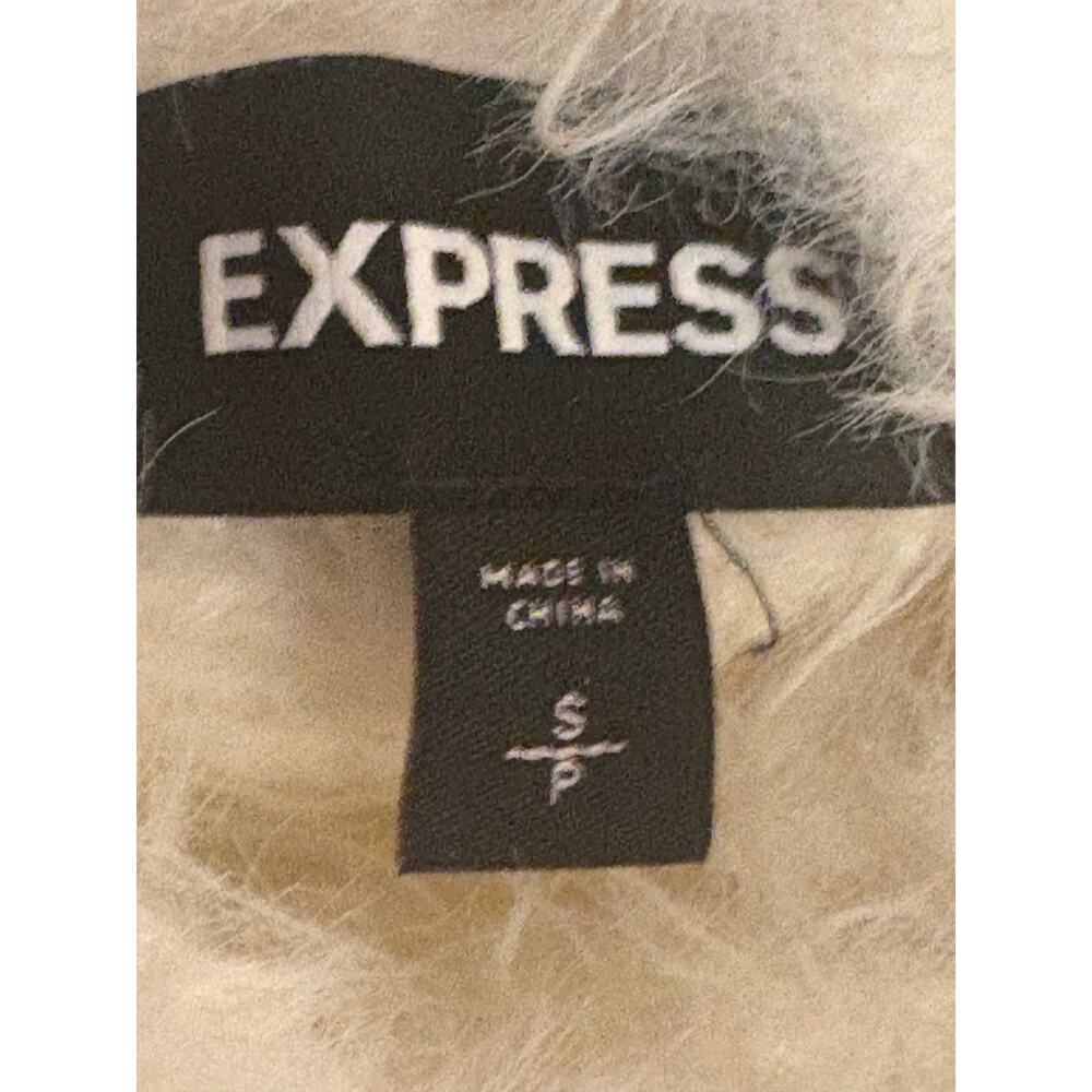 Express White Fuzzy Turtleneck Sweater Size S - image 8